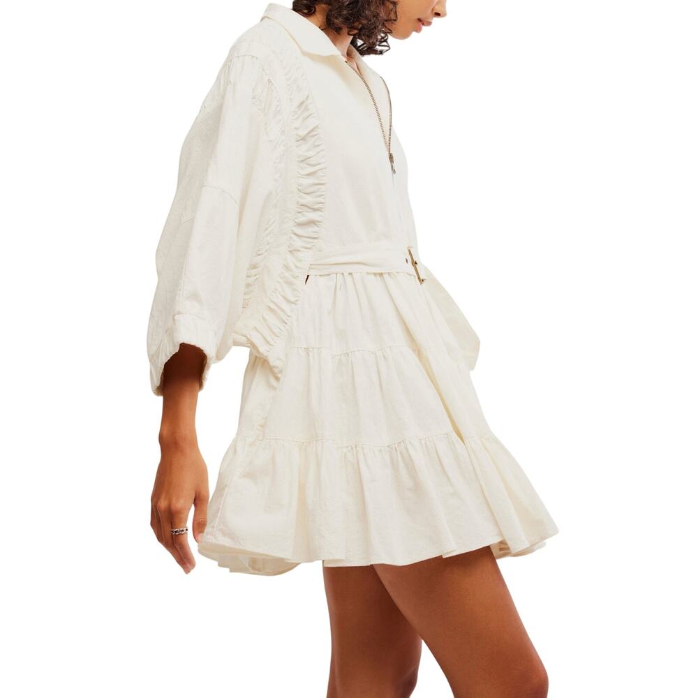 FREE PEOPLE Ivory Hampton Mini Dress Size L P2P 33.5” New w/o Tag MSRP $198 SOO
